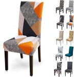Housse de chaise 6 pieces extensible amovible lavable moderne couverture de chaise pour salle � manger ...