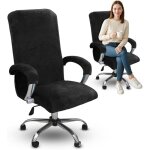 Housse de chaise de bureau en velours avec accoudoirs - haute �lasticit� - housse de fauteuil amovible ...