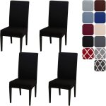 Housse de chaise extensible lot de 4 couverture protecteur de chaise salle a manger universel amovible ...