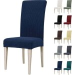 Housse de chaise extensible housse de chaise universelle housses de chaise lavables bleues (4 pi�ces) ...