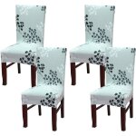 Housses de chaise extensibles universelles pour salle  manger htel fte banquet feuilles grises lot ...