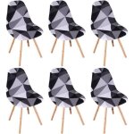 Housses de chaise - scandinave - lot de 6 - gris - extensibles - d�houssables pour salle � manger maison ...