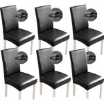 Housse de chaise - zgeer - simili cuir - 6 pièces - imperméables - universelles - noir Housse de chaise - zgeer - simili cuir - 6 pièces - imperméables - universelles - noir