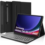 Housse avec clavier pour tablette - samsung - galaxy tab s9 - tpu souple - veille automatique - noir
