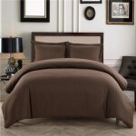 Housse de couette - 100% coton - 220 x 240 cm - marron - 57 fils / cm² - lit 2 places Housse de couette - 100% coton - 220 x 240 cm - marron - 57 fils / cm² - lit 2 places