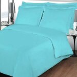Housse de couette - 100% coton - 220 x 240 cm - turquoise - hypoallerg�nique - lavable en machine