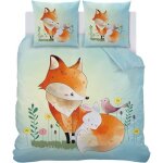 Housse de couette 140x200 cm enfant renard parure de lit 1 personne r�versible housse couette en microfibre ...