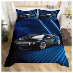 Housse de couette 140x200 enfant voiture de course parure de lit ado garon voiture de course sets de ...