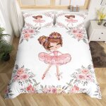 Housse de couette 140x200 parure de lit ballet danseuse couvre lit ballerine mignonne sets de housses ...