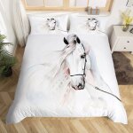 Housse de couette 140x200cm cheval blanc imprimé literie ensemble 3d animaux housses de couettes wildlife ... Housse de couette 140x200cm cheval blanc imprimé literie ensemble 3d animaux housses de couettes wildlife ...