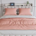 Parure de draps 4 pi�ces 160x200 cm parure de lit adulte avec 2 taies doreillers et 1 drap - housse en ...