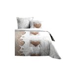 Housse de couette + 2 taies 240 x 260 cm charming coeur