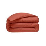 Housse de couette - 220 x 240 cm - percale de coton lav� - couleur terracotta - hypoallerg�nique