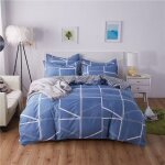 Housse de couette 220x240 100% microfibre motif botanique parure de lit avec fermeture clair housse ...