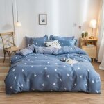 Housse de couette 220x240 100% microfibre motif botanique parure de lit avec fermeture clair housse ...