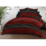 Housse de couette 220x240 + 2 taies - microfibre - baltic rouge