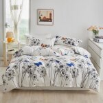 Housse de couette 220x240 pissenlit papillon blanc gris motif parure de lit en microfibre adulte parure ... Housse de couette 220x240 pissenlit papillon blanc gris motif parure de lit en microfibre adulte parure ...