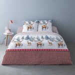 Housse de couette 240x220 + 2 taies flanelle 100% coton