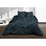 Housse de couette 240x260 + 2 taies - pur coton 57 fils - olinda bleu