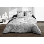 Housse de couette 240x260 + 2 taies - pur coton 57 fils - olinda gris