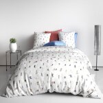 Housse de couette 240x260 cm + 2 taies doreiller 63x63 cm coton skieur