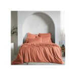 Housse de couette 240x260 cm lyocell terracotta