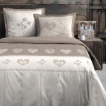 Housse de couette 260x240 modane naturel + 2 taies coton 57 fils