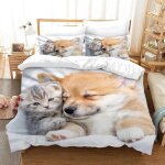 Housse de couette 3d animal de compagnie ensemble housse de couette chat 140x200cm avec housse de couette ... Housse de couette 3d animal de compagnie ensemble housse de couette chat 140x200cm avec housse de couette ...