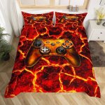 Housse de couette 90x190 + 2 x taie doreiller 65x65cm - microfibre parure de lit adulte - poigne de ...