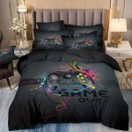 Housse de couette 90x190 enfant ado gamer housse de couette 1 personne parure de lit gaming parure de ...