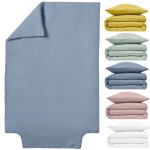 Housse de couette bb 100x135 100x140 cm - gaze de coton - bleu gris - lit 60x120 ou 70x140 cm - mousseline ...