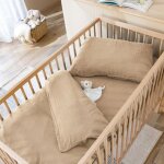 Housse de couette bébé 80x120 gaze de coton beige terre de nuit noa Housse de couette bébé 80x120 gaze de coton beige terre de nuit noa