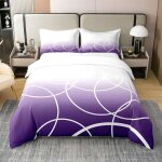 Housse de couette cercles 100% coton parure de lit 220x240 moderne dgrade ensemble de literie  rayures ...