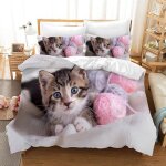 Housse de couette chat 200x200cmensemble de literie pour enfants avec fermeture éclair + 2 taies doreiller ... Housse de couette chat 200x200cmensemble de literie pour enfants avec fermeture éclair + 2 taies doreiller ...