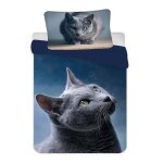 Housse de couette - chat - r�versible - 140x200cm - microfibre - lavable en machine