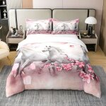 Housse de couette cheval de galop 240x260 parure de litensemble de literie de fleurs de cerisier housse ...