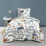 Housse de couette enfant 140 x 200 cm + 1 taie ? coton 42 fils ? pti bolide