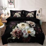 Housse de couette fleurie 240 x 260 cm 3d noire blanc motif fleurs parure de lit en microfibre adulte ... Housse de couette fleurie 240 x 260 cm 3d noire blanc motif fleurs parure de lit en microfibre adulte ...