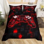 Housse de couette garcon 140x200cm parure de lit gaming sets de housses de couettes enfant gamer non ...