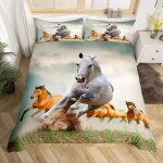 Housse de couette - keeper - cheval - 140x200 cm - microfibre 90 gsm - impression 3d