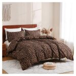 Housse de couette l�opard brun et noir parure de lit microfibre imprim� l�opard moderne parure housse ...