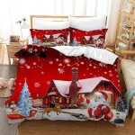 Housse de couette nol 140200cm parure de lit nol pour enfants set de dcoration de nol housse de ...