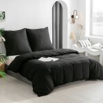 Housse de couette - parure de lit 200x200cm et 2 taie doreiller 80x80cm avec fermeture eclair - en microfibre ...