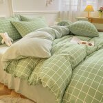 Housse de couettes parure de lit 4 pi�ces 200x 230cm ensemble de literie avec 2 taies doreillers et 1 ...