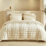 Housse de couette peluche 220x240 avec 2 taies oreiller 65x65 cm - chaud hiver 220x240cm + 65x65cm * ...