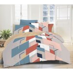 Housse de couette - pepite - 220x240 cm - 2 taies 63x63 cm - �l�gance - lavable � 30�c