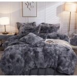 Housse de couette � poils longs en peluche 220 * 240 ultra douce en velours cristal housse de couette ...
