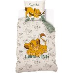 Disney - housse de couette le roi lion simba 140x200 cm + 1 taie doreiller 63x63 cm - 100% coton - ecru ...
