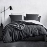 Housse de couette soulful - housse de couette 140x200 cm + 1 taie doreiller 65x65 cm - 100% coton - bicolore ...