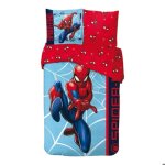 Housse de couette spiderman action 140�200cm 65x65 cm
